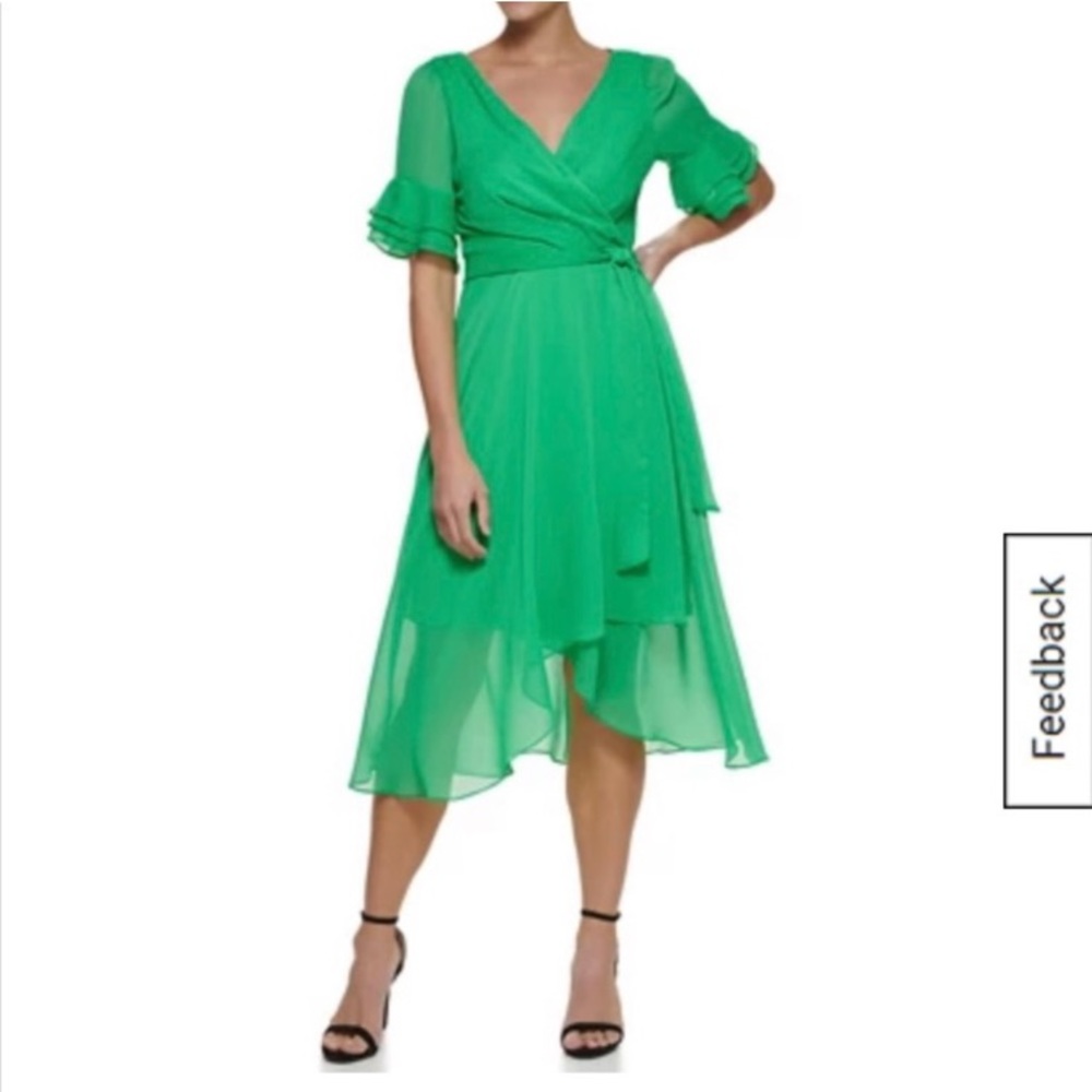 DKNY Green Wrap Dress-Size 12/14